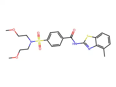4-[bis(2-methoxyethyl)sulfamoyl]-N-(4-methyl-1,3-benzothiazol-2-yl)benzamide structure