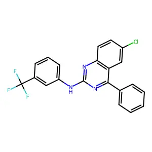 6-chloro-4-phenyl-N-[3-(trifluoromethyl)phenyl]quinazolin-2-amine structure