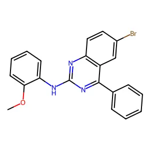 6-bromo-N-(2-methoxyphenyl)-4-phenylquinazolin-2-amine structure