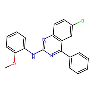 6-chloro-N-(2-methoxyphenyl)-4-phenylquinazolin-2-amine structure