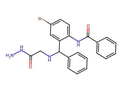 N-(4-bromo-2-(((2-hydrazinyl-2-oxoethyl)amino)(phenyl)methyl)phenyl)benzamide structure