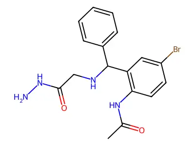 N-[4-bromo-2-[[(2-hydrazinyl-2-oxoethyl)amino]-phenylmethyl]phenyl]acetamide structure