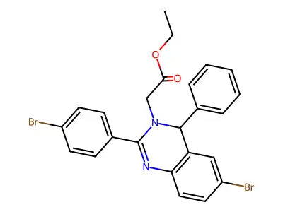 ethyl 2-[6-bromo-2-(4-bromophenyl)-4-phenyl-4H-quinazolin-3-yl]acetate structure
