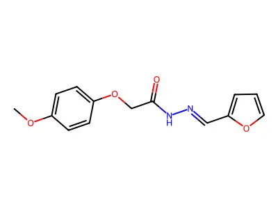 N-[(E)-furan-2-ylmethylideneamino]-2-(4-methoxyphenoxy)acetamide structure