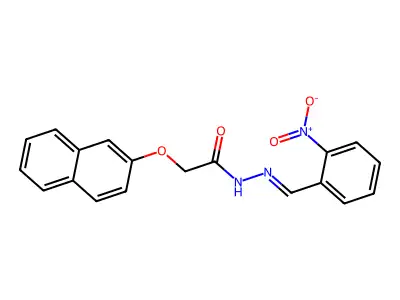 2-(naphthalen-2-yloxy)-N'-[(E)-(2-nitrophenyl)methylidene]acetohydrazide structure