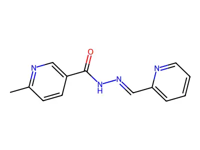 (Z)-6-methyl-N'-(pyridin-2-ylmethylene)nicotinohydrazide structure