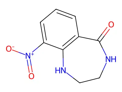 9-Nitro-1,2,3,4-tetrahydro-5H-1,4-benzodiazepin-5-one structure
