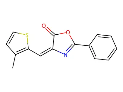 4-[(3-Methylthiophen-2-yl)methylidene]-2-phenyl-1,3-oxazol-5-one structure