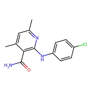 2-[(4-Chlorophenyl)amino]-4,6-dimethylpyridine-3-carboxamide structure