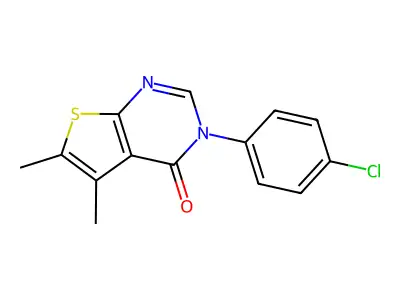 3-(4-Chlorophenyl)-5,6-dimethylthieno[2,3-d]pyrimidin-4-one structure