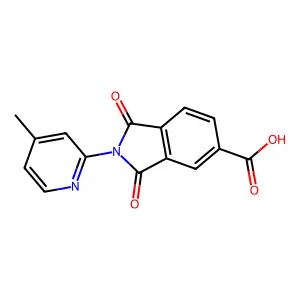 2-(4-Methylpyridin-2-yl)-1,3-dioxo-2,3-dihydro-1H-isoindole-5-carboxylic acid structure