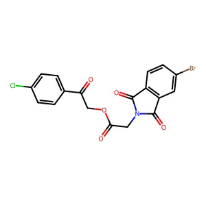 2-(4-chlorophenyl)-2-oxoethyl (5-bromo-1,3-dioxo-1,3-dihydro-2H-isoindol-2-yl)acetate structure