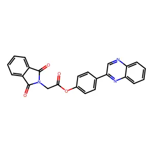 4-(Quinoxalin-2-yl)phenyl 2-(1,3-dioxoisoindolin-2-yl)acetate structure