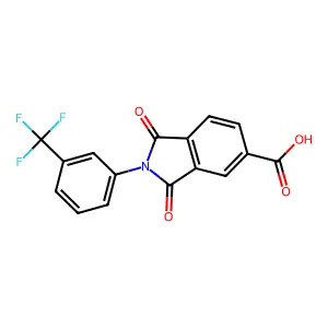 1,3-Dioxo-2-[3-(trifluoromethyl)phenyl]isoindoline-5-carboxylic acid structure