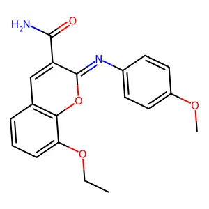 (2Z)-8-ethoxy-2-[(4-methoxyphenyl)imino]-2H-chromene-3-carboxamide structure