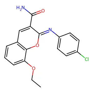 (2Z)-2-[(4-chlorophenyl)imino]-8-ethoxy-2H-chromene-3-carboxamide structure