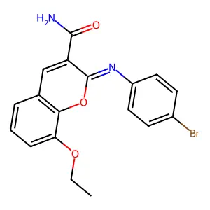 (2Z)-2-[(4-bromophenyl)imino]-8-ethoxy-2H-chromene-3-carboxamide structure