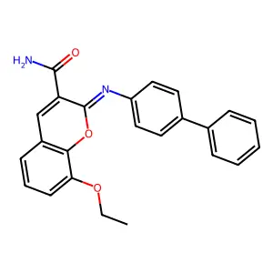 (Z)-2-([1,1'-biphenyl]-4-ylimino)-8-ethoxy-2H-chromene-3-carboxamide structure