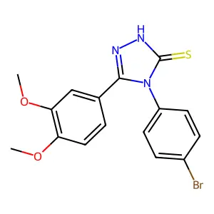 4-(4-bromophenyl)-3-(3,4-dimethoxyphenyl)-1H-1,2,4-triazole-5-thione structure