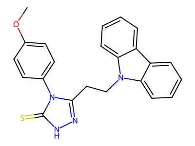 3-(2-carbazol-9-ylethyl)-4-(4-methoxyphenyl)-1H-1,2,4-triazole-5-thione structure