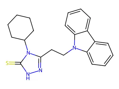 5-[2-(9H-carbazol-9-yl)ethyl]-4-cyclohexyl-4H-1,2,4-triazole-3-thiol structure