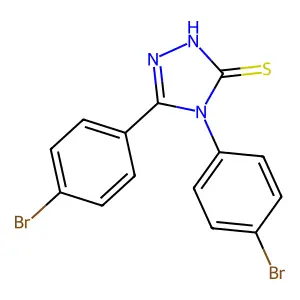 3,4-bis(4-bromophenyl)-1H-1,2,4-triazole-5-thione structure