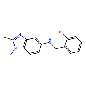 2-{[(1,2-dimethyl-1H-benzimidazol-5-yl)amino]methyl}phenol structure
