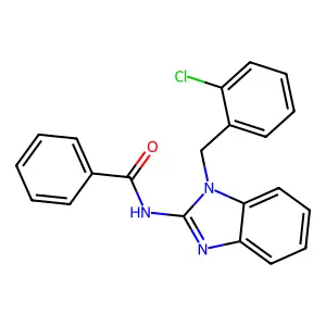 N-[1-[(2-chlorophenyl)methyl]benzimidazol-2-yl]benzamide structure