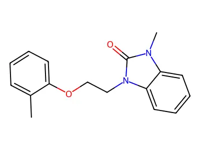 1-methyl-3-[2-(2-methylphenoxy)ethyl]-1,3-dihydro-2H-benzimidazol-2-one structure