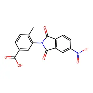 4-methyl-3-(5-nitro-1,3-dioxo-1,3-dihydro-2H-isoindol-2-yl)benzoic acid structure