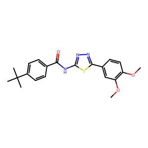 4-tert-butyl-N-[5-(3,4-dimethoxyphenyl)-1,3,4-thiadiazol-2-yl]benzamide structure