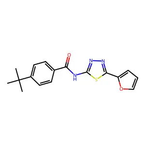 4-tert-butyl-N-[5-(2-furyl)-1,3,4-thiadiazol-2-yl]benzamide structure