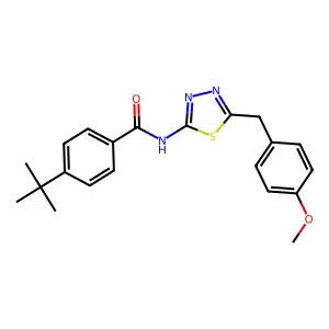 4-tert-butyl-N-[5-[(4-methoxyphenyl)methyl]-1,3,4-thiadiazol-2-yl]benzamide structure