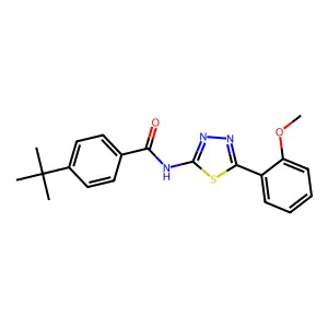 4-tert-butyl-N-[5-(2-methoxyphenyl)-1,3,4-thiadiazol-2-yl]benzamide structure
