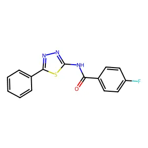 4-fluoro-N-(5-phenyl-1,3,4-thiadiazol-2-yl)benzamide structure