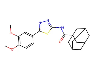 N-[5-(3,4-dimethoxyphenyl)-1,3,4-thiadiazol-2-yl]-1-adamantanecarboxamide structure