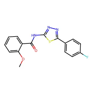 N-[5-(4-Fluoro-phenyl)-[1,3,4]thiadiazol-2-yl]-2-methoxy-benzamide structure