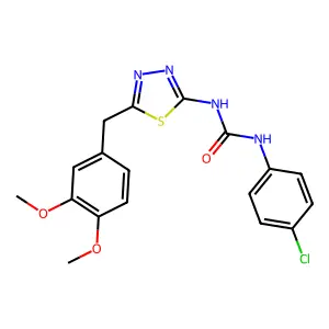 1-(4-Chlorophenyl)-3-[5-[(3,4-dimethoxyphenyl)methyl]-1,3,4-thiadiazol-2-yl]urea structure