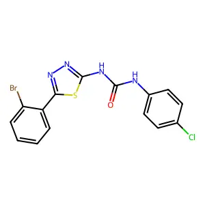 1-[5-(2-Bromophenyl)-1,3,4-thiadiazol-2-yl]-3-(4-chlorophenyl)urea structure
