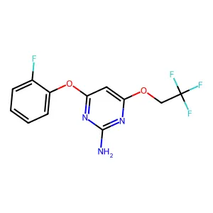 4-(2-Fluorophenoxy)-6-(2,2,2-trifluoroethoxy)pyrimidin-2-amine structure