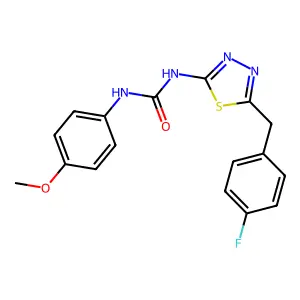 1-[5-[(4-Fluorophenyl)methyl]-1,3,4-thiadiazol-2-yl]-3-(4-methoxyphenyl)urea structure