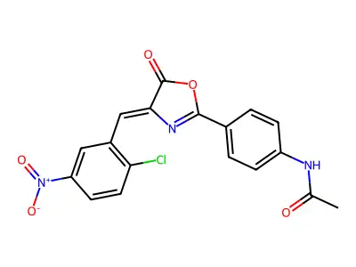 N-[4-[4-[(2-Chloro-5-nitrophenyl)methylene]-4,5-dihydro-5-oxo-2-oxazolyl]phenyl]acetamide structure