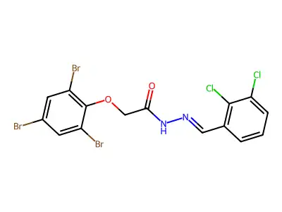 N-[(E)-(2,3-dichlorophenyl)methylideneamino]-2-(2,4,6-tribromophenoxy)acetamide structure