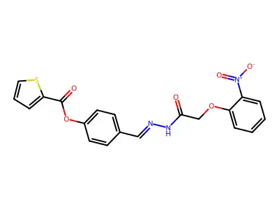 4-[(E)-{2-[(2-nitrophenoxy)acetyl]hydrazinylidene}methyl]phenyl thiophene-2-carboxylate structure