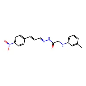 2-(3-methylanilino)-N-[(E)-[(E)-3-(4-nitrophenyl)prop-2-enylidene]amino]acetamide structure