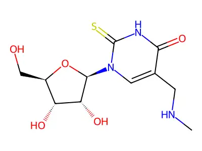 5-Methylaminomethyl-2-thiouridine structure