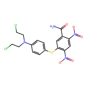 Benzamide, 5-((p-(bis(2-chloroethyl)amino)phenyl)thio)-2,4-dinitro- structure