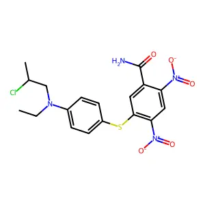 Benzamide, 5-((p-((2-chloropropyl)ethylamino)phenyl)thio)-2,4-dinitro- structure