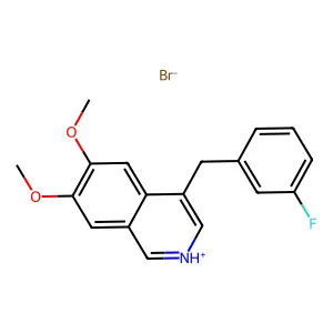 Isoquinoline, 6,7-dimethoxy-4-(m-fluorobenzyl)-, hydrobromide structure