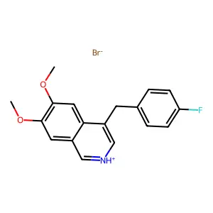 Isoquinoline, 6,7-dimethoxy-4-(p-fluorobenzyl)-, hydrobromide structure